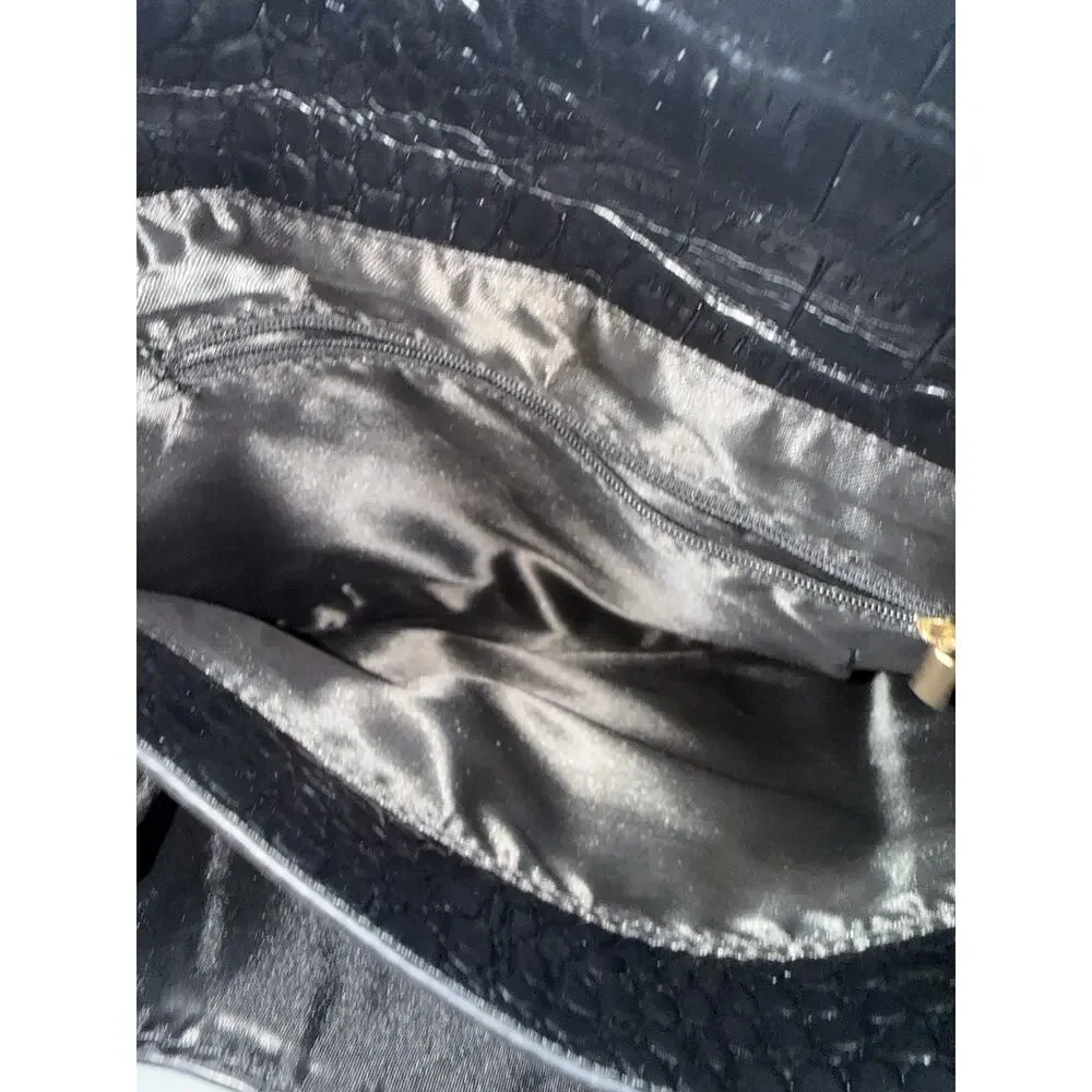 Givenchy Antigona Medium Envelope Clutch Black Croc Embossed Calfskin Leather